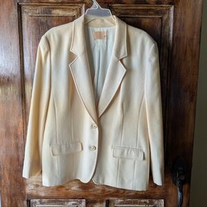 Pendleton Wool Womens Cream Fitted Size 18 Lined Blazer Jacket